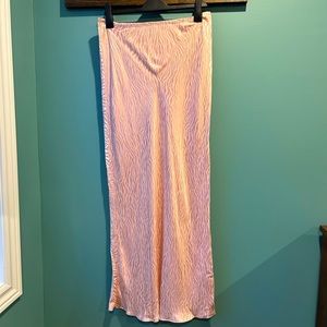 🔥🆕🔥 River Island bias zebra jacquard satin slip maxi skirt in light pink